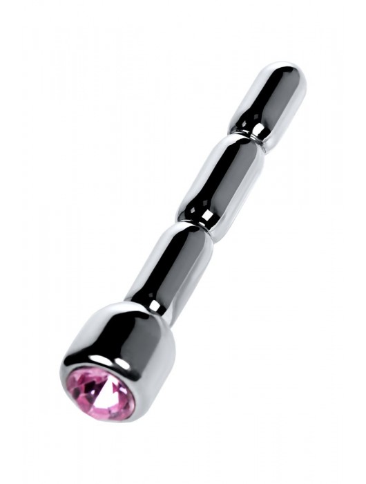Серебристый уретральный плаг со стразом - 7 см. - ToyFa - купить с доставкой в Севастополе
