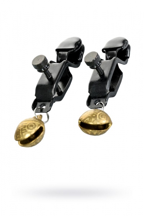 Черно-золотистые зажимы для сосков TOYFA Theatre - ToyFa - купить с доставкой в Севастополе