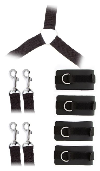 Комплект наручников и поножей LUXURIOUS BED RESTRAINT CUFF SET - Blush Novelties - купить с доставкой в Севастополе