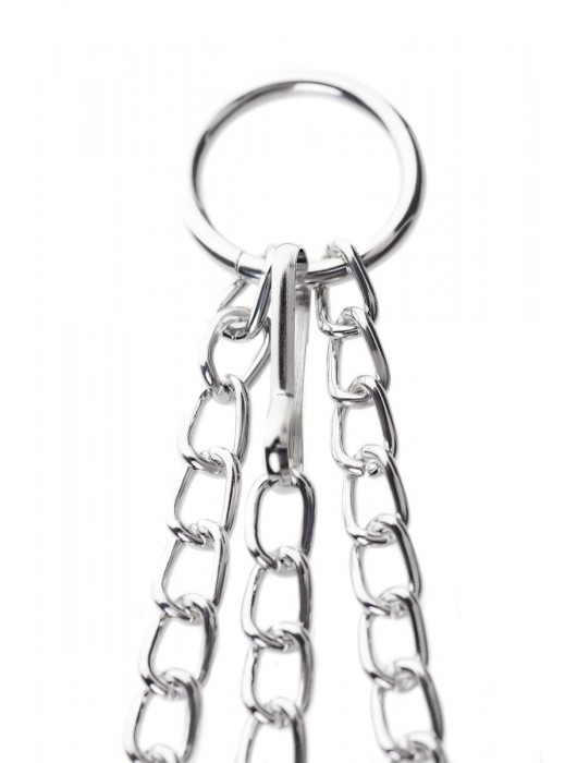 Черно-серебристые зажимы для сосков с кольцом для пениса TOYFA Metal - ToyFa - купить с доставкой в Севастополе