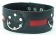 Чёрный кожаный ошейник с красной полосой и кольцами - БДСМ Арсенал - купить с доставкой в Севастополе Чёрный кожаный ошейник с красной полосой и кольцами - БДСМ Арсенал - купить с доставкой в Севастополе
